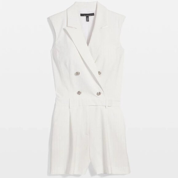 nwt WHITE HOUSE BLACK MARKET pinstriped blazer romper 2 - Picture 1 of 3